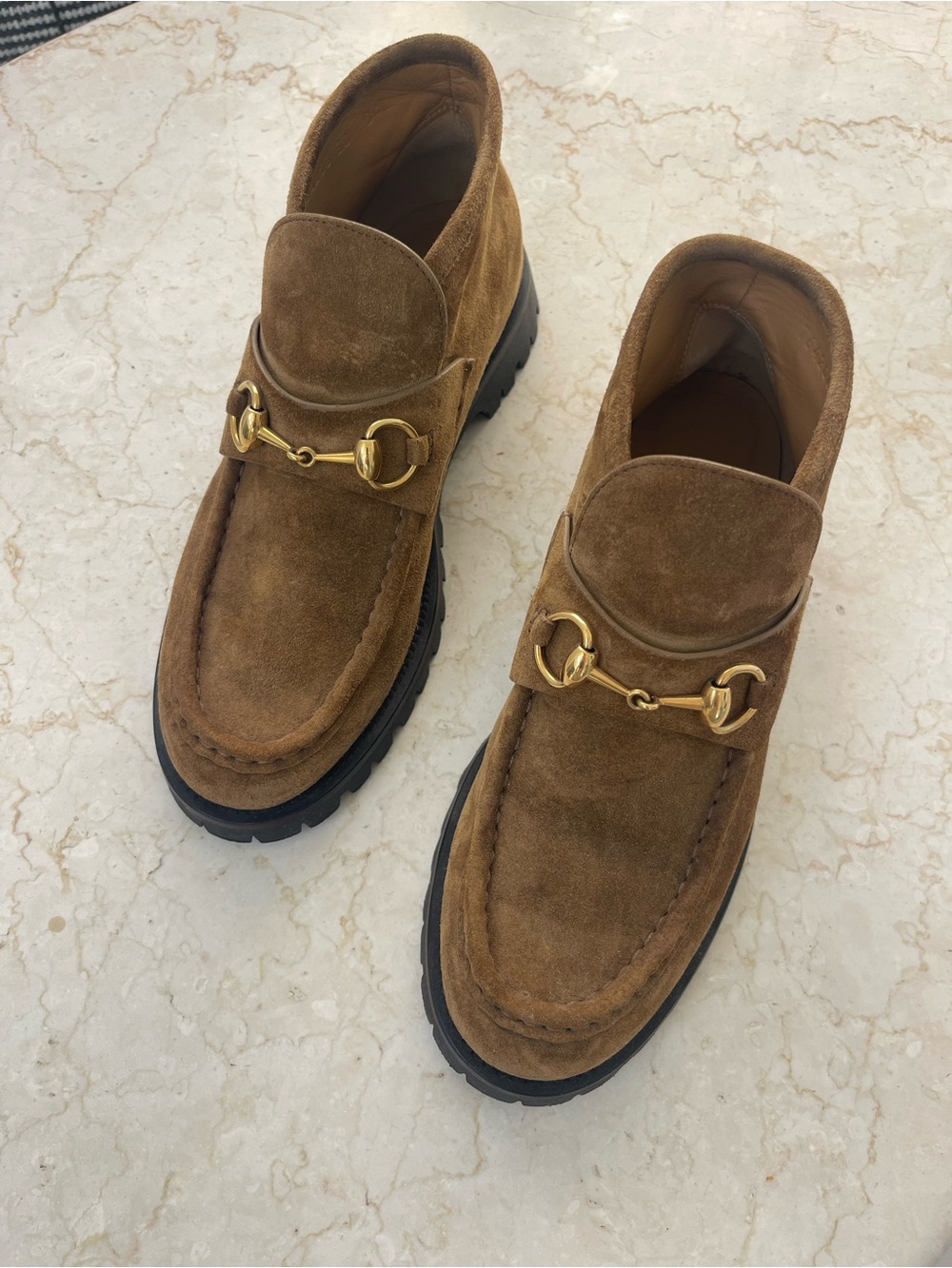 Women’s Gucci Suede Horsebit Loafers - size 38